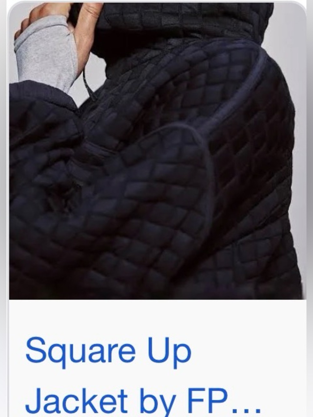 Free People Square up jacket Quilted Square-Pattern Jacket - Black sold out